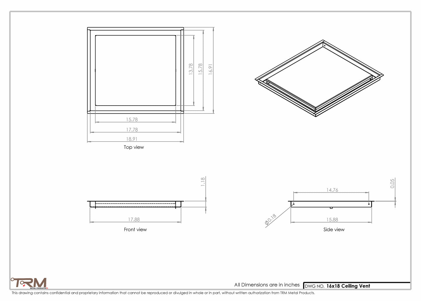 16x18-Modern-Ceiling-Vent Cover-TRM Metal- 18x16