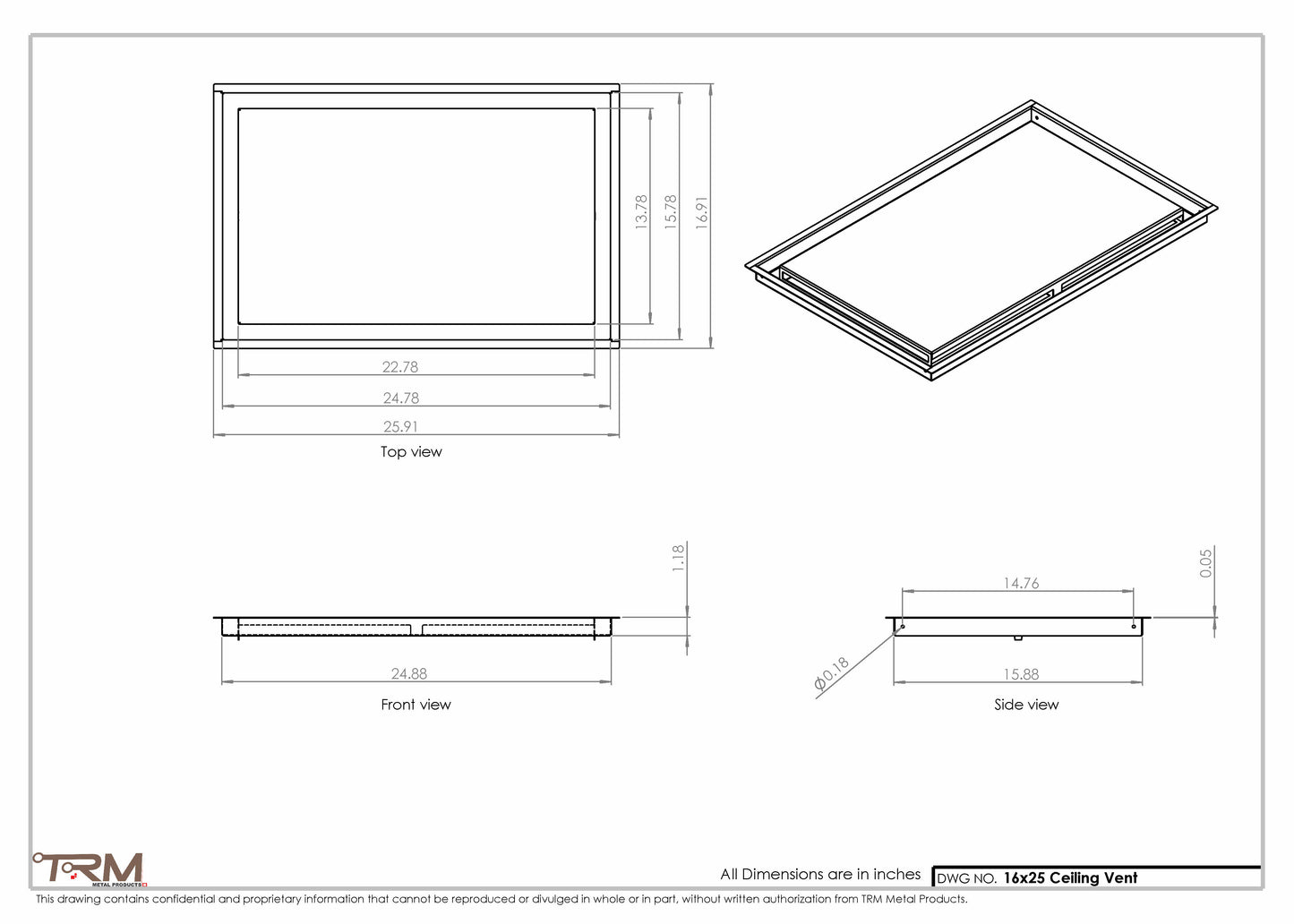 16x25-Modern-Ceiling-Vent Cover-TRM Metal- 25x16
