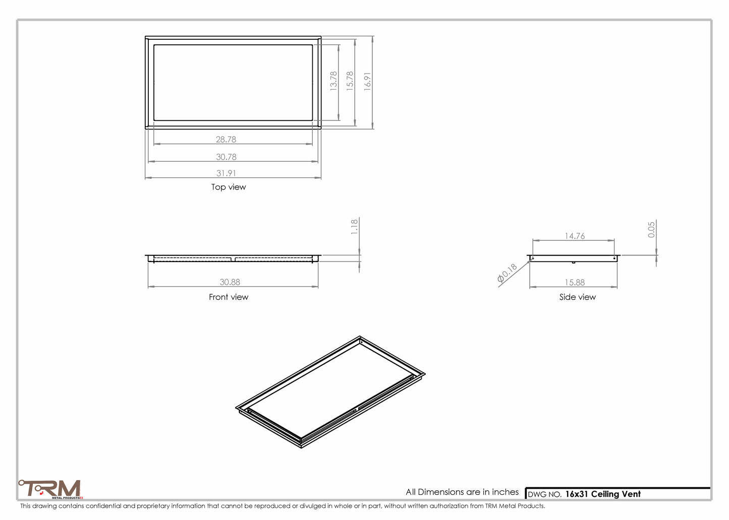 16x31-Modern-Ceiling-Vent Cover-TRM Metal- 31x16