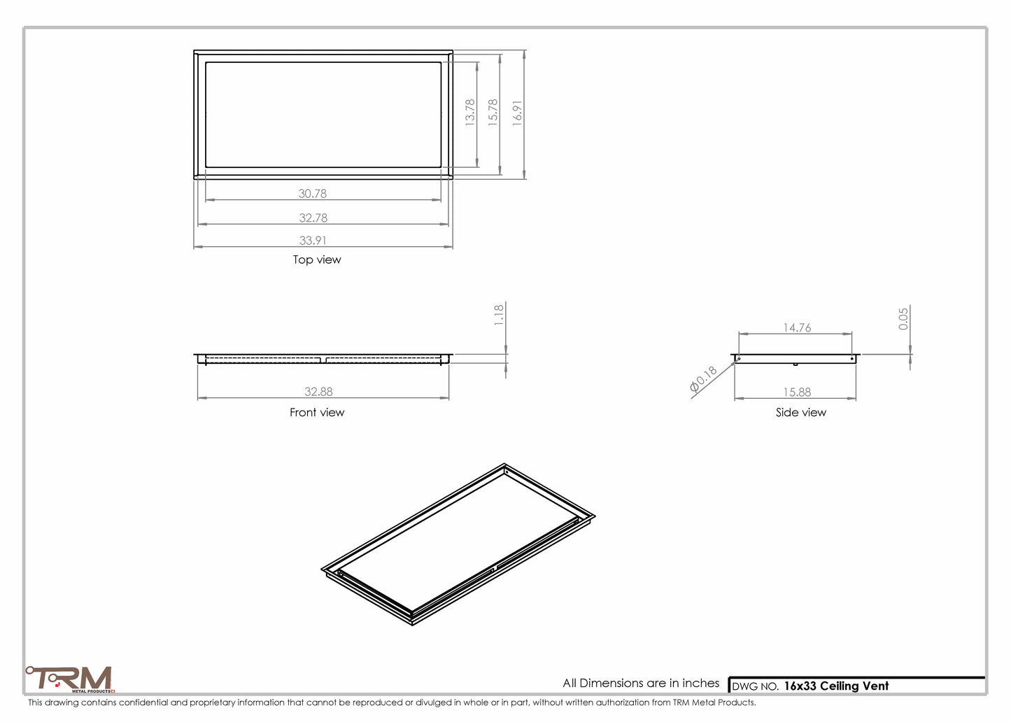 16x33-Modern-Ceiling-Vent Cover-TRM Metal- 33x16