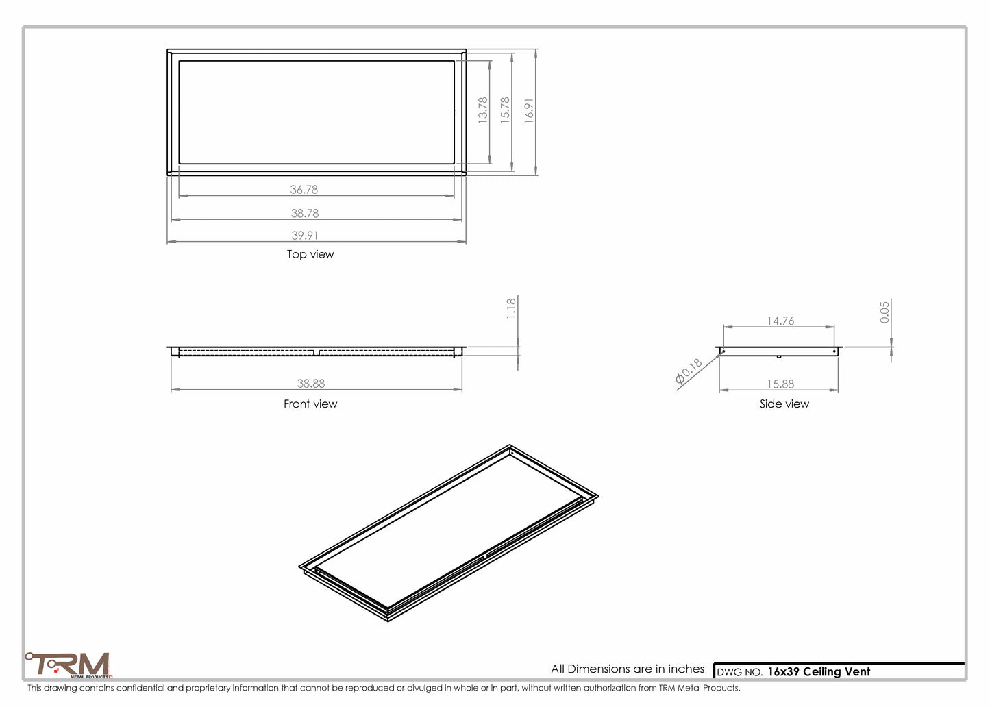 16x39-Modern-Ceiling-Vent Cover-TRM Metal- 39x16