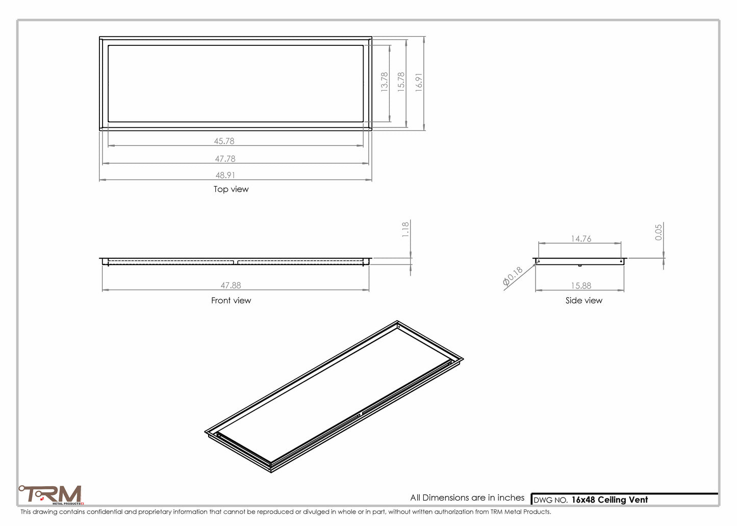 16x48-Modern-Ceiling-Vent Cover-TRM Metal- 48x16