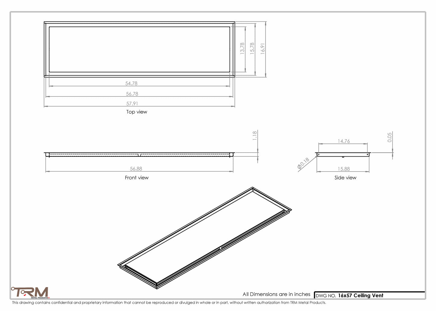 16x57-Modern-Ceiling-Vent Cover-TRM Metal- 57x16