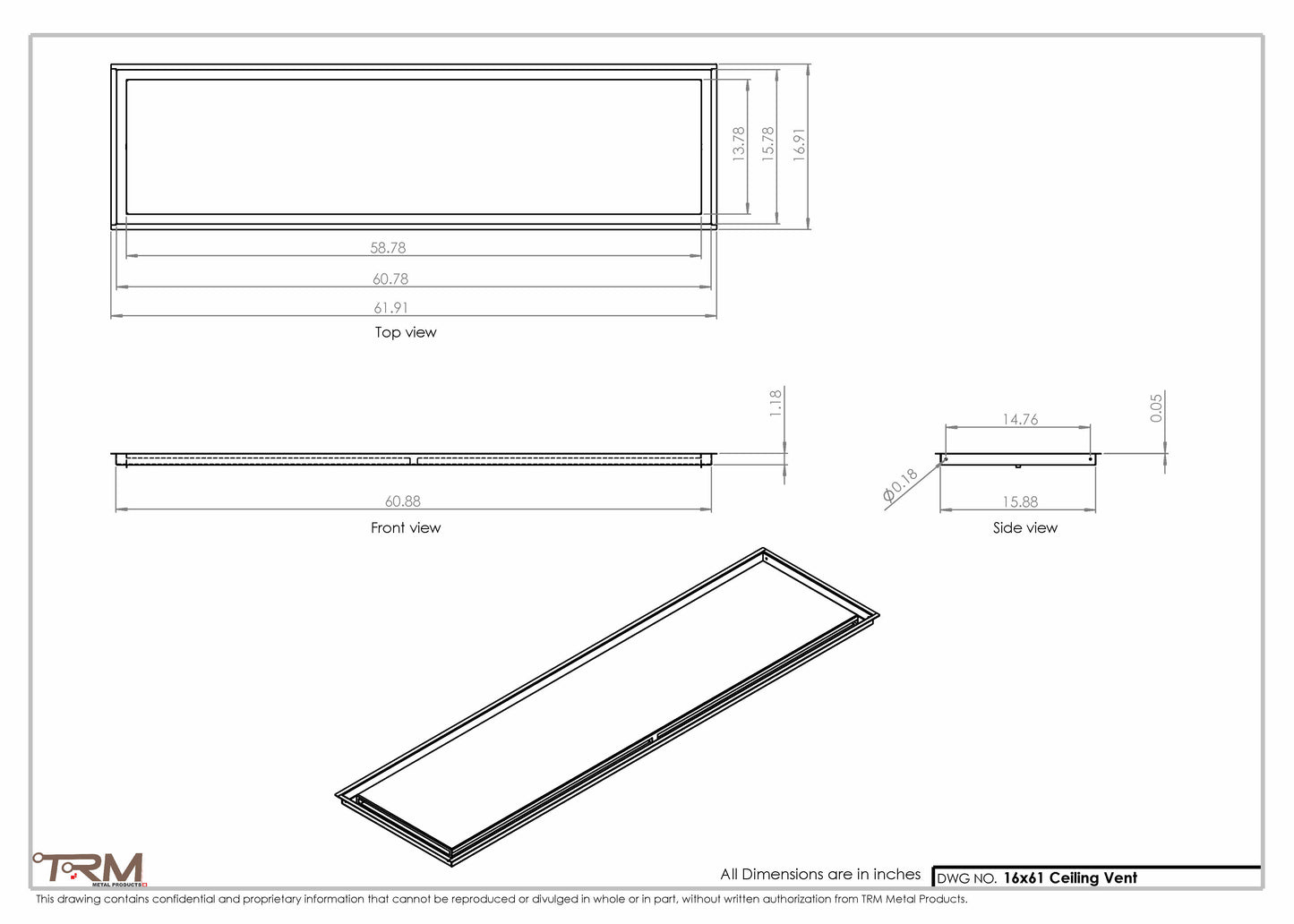 16x61-Modern-Ceiling-Vent Cover-TRM Metal- 61x16