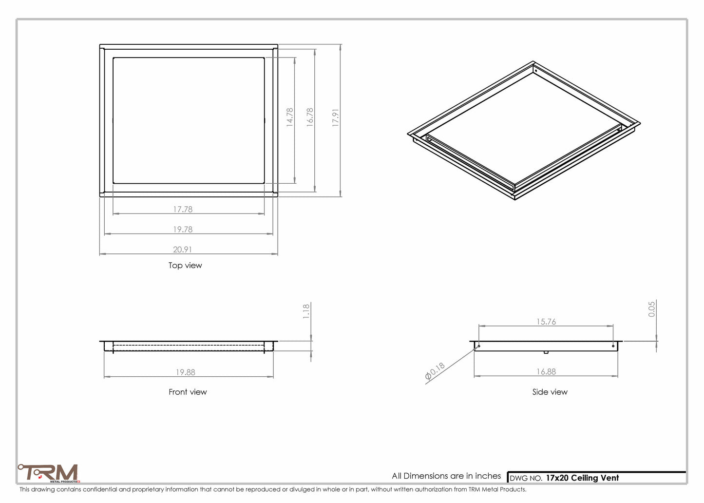 17x20-Modern-Ceiling-Vent Cover-TRM Metal- 20x17