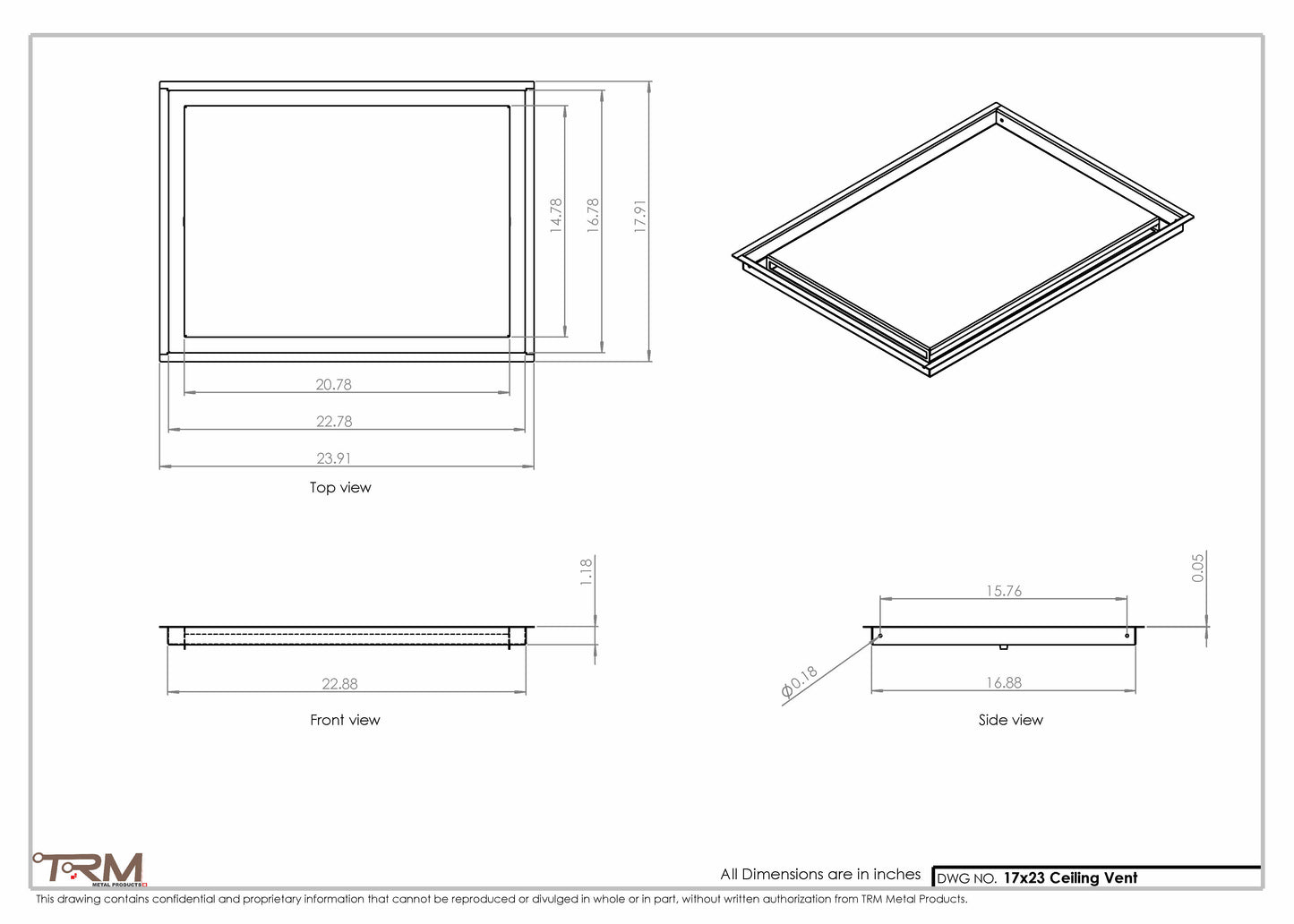 17x23-Modern-Ceiling-Vent Cover-TRM Metal- 23x17