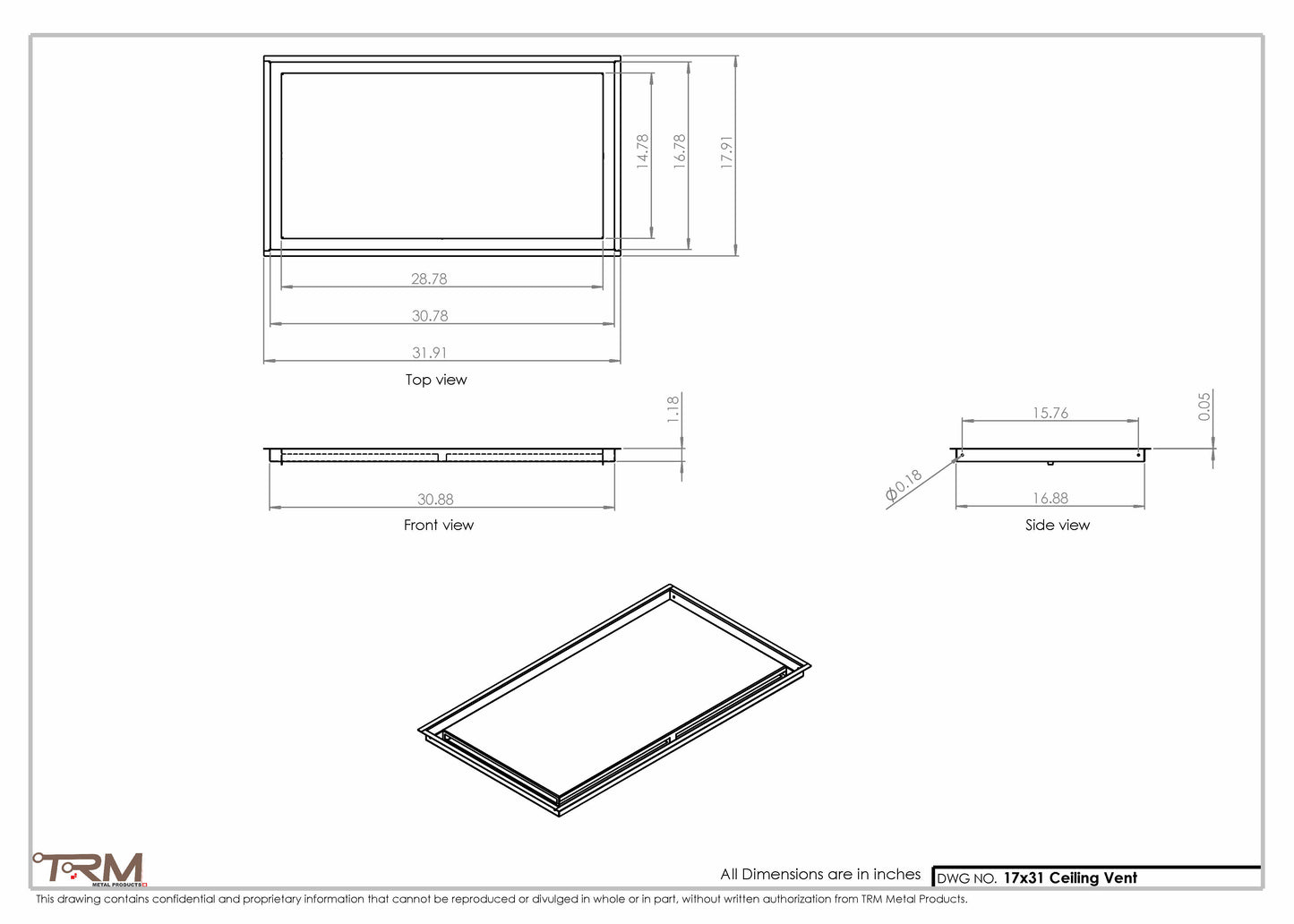 17x31-Modern-Ceiling-Vent Cover-TRM Metal- 31x17