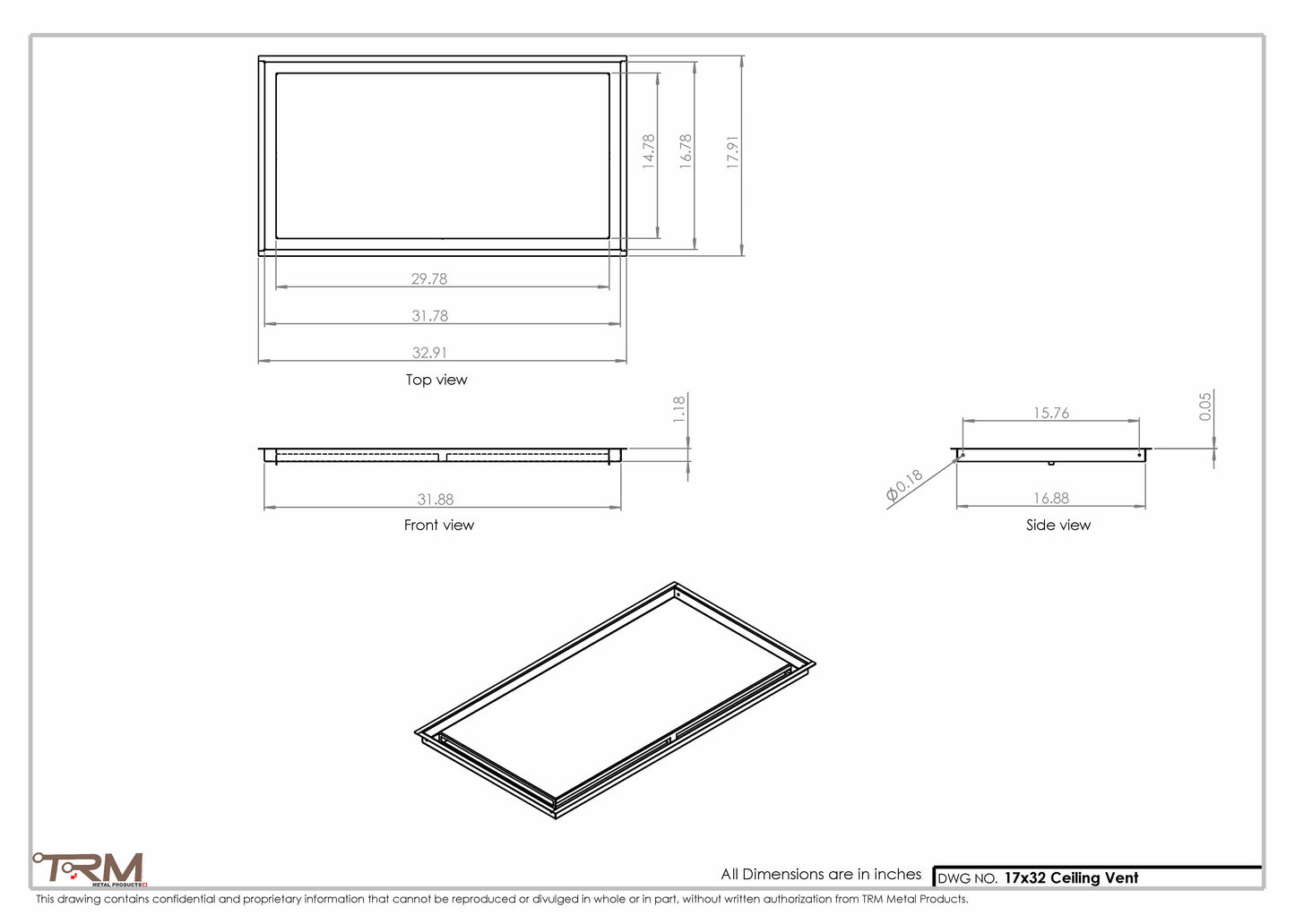 17x32-Modern-Ceiling-Vent Cover-TRM Metal- 32x17