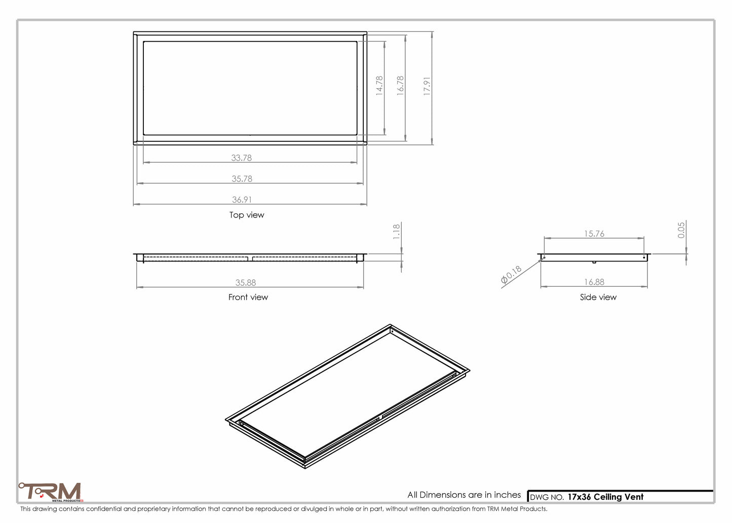 17x36-Modern-Ceiling-Vent Cover-TRM Metal- 36x17