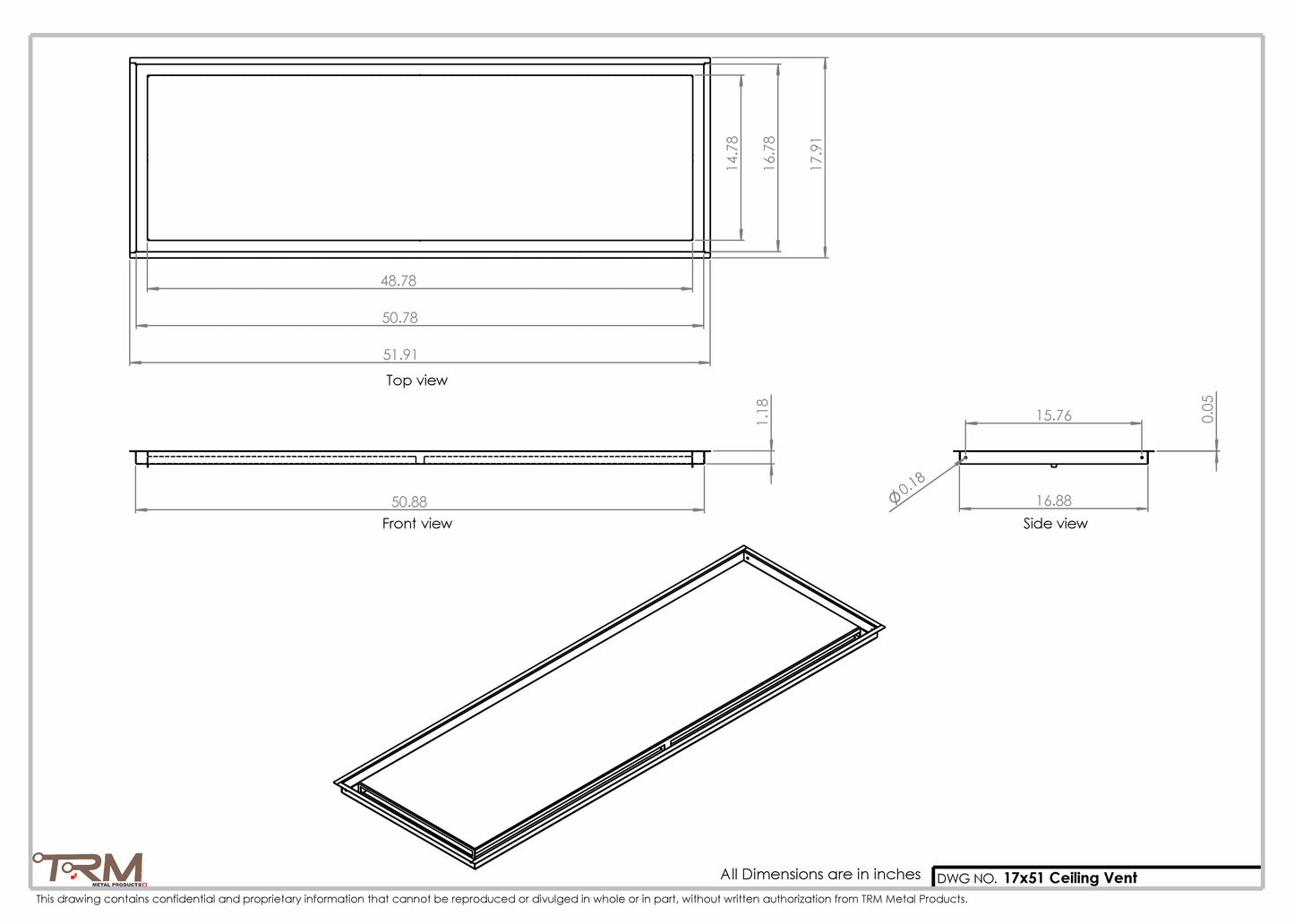17x51-Modern-Ceiling-Vent Cover-TRM Metal- 51x17