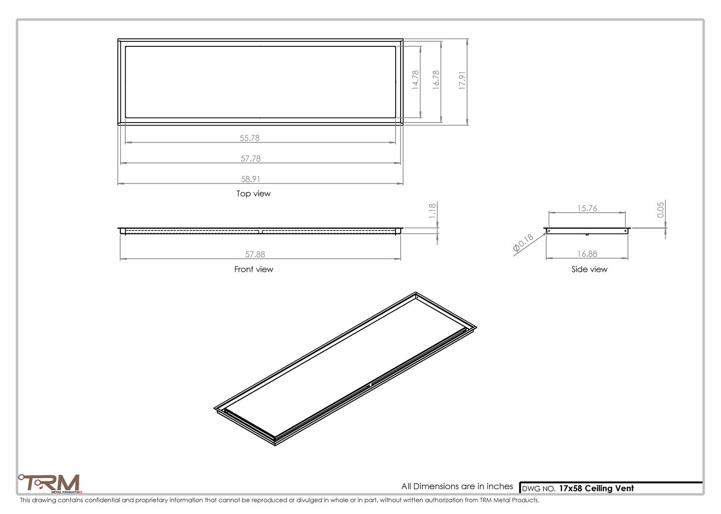 17x58-Modern-Ceiling-Vent Cover-TRM Metal- 58x17