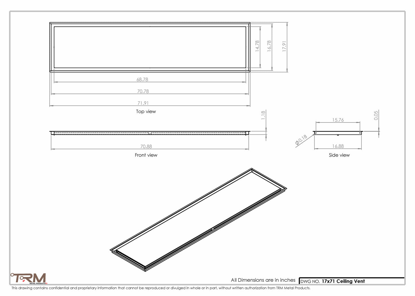 17x71-Modern-Ceiling-Vent Cover-TRM Metal- 71x17