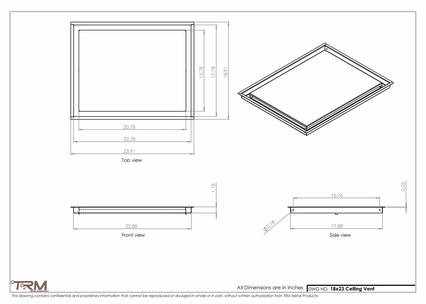 18x23-Modern-Ceiling-Vent Cover-TRM Metal- 23x18