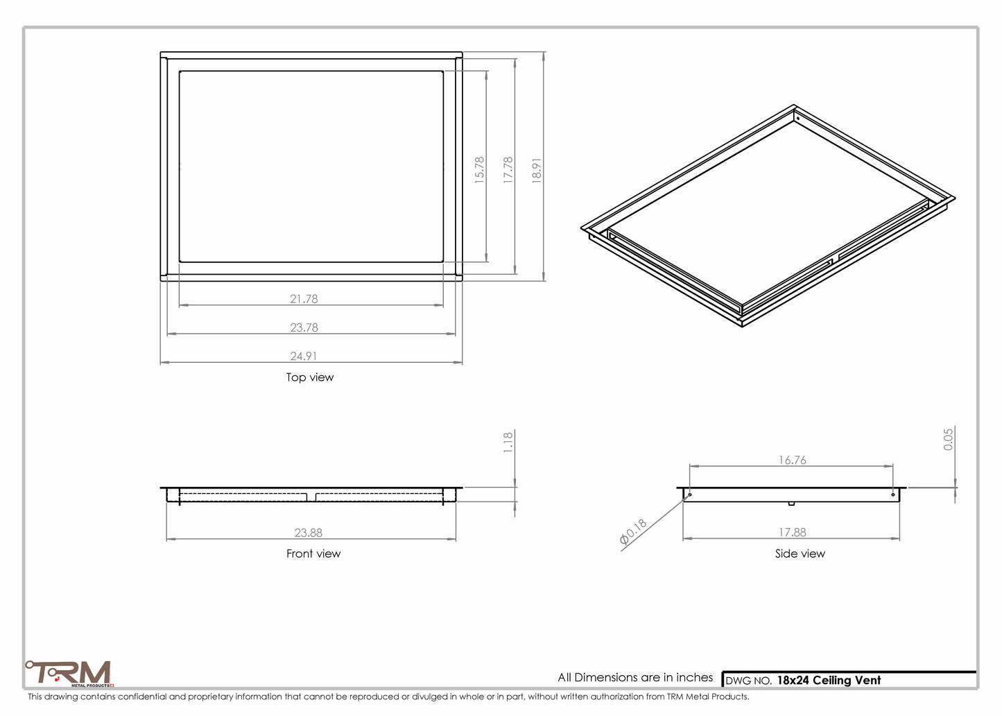 18x24-Modern-Ceiling-Vent Cover-TRM Metal- 24x18
