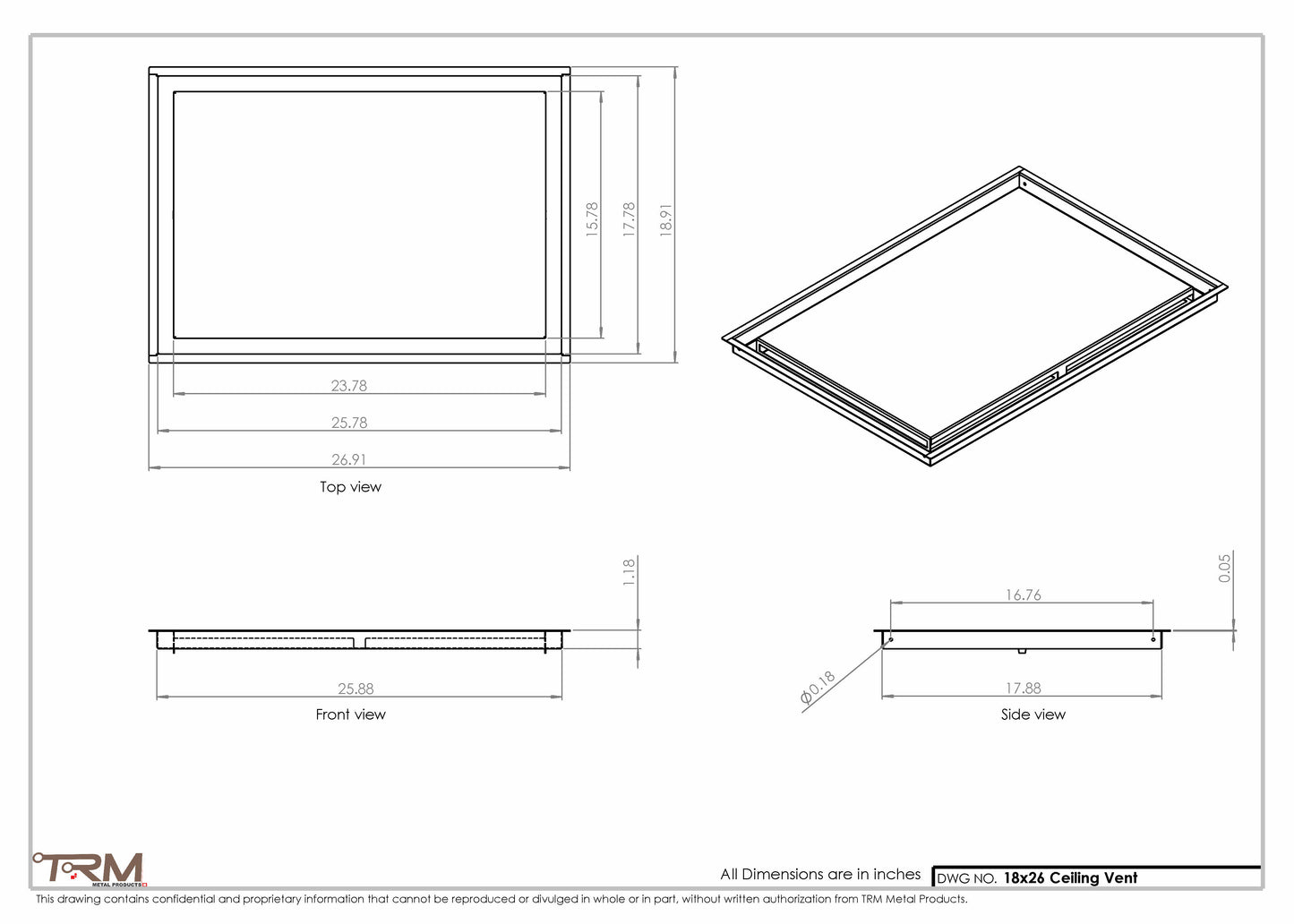 18x26-Modern-Ceiling-Vent Cover-TRM Metal- 26x18