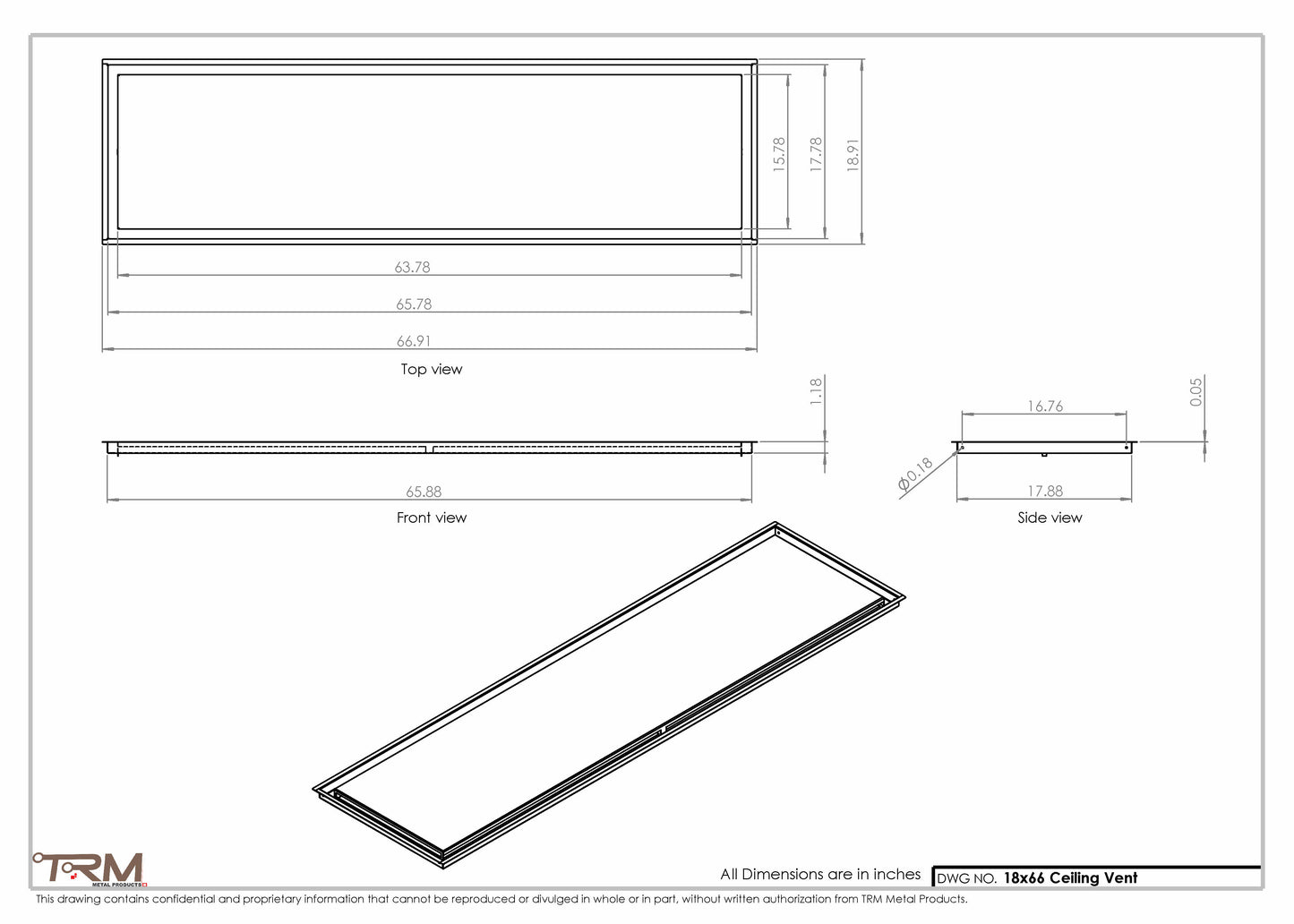 18x66-Modern-Ceiling-Vent Cover-TRM Metal- 66x18
