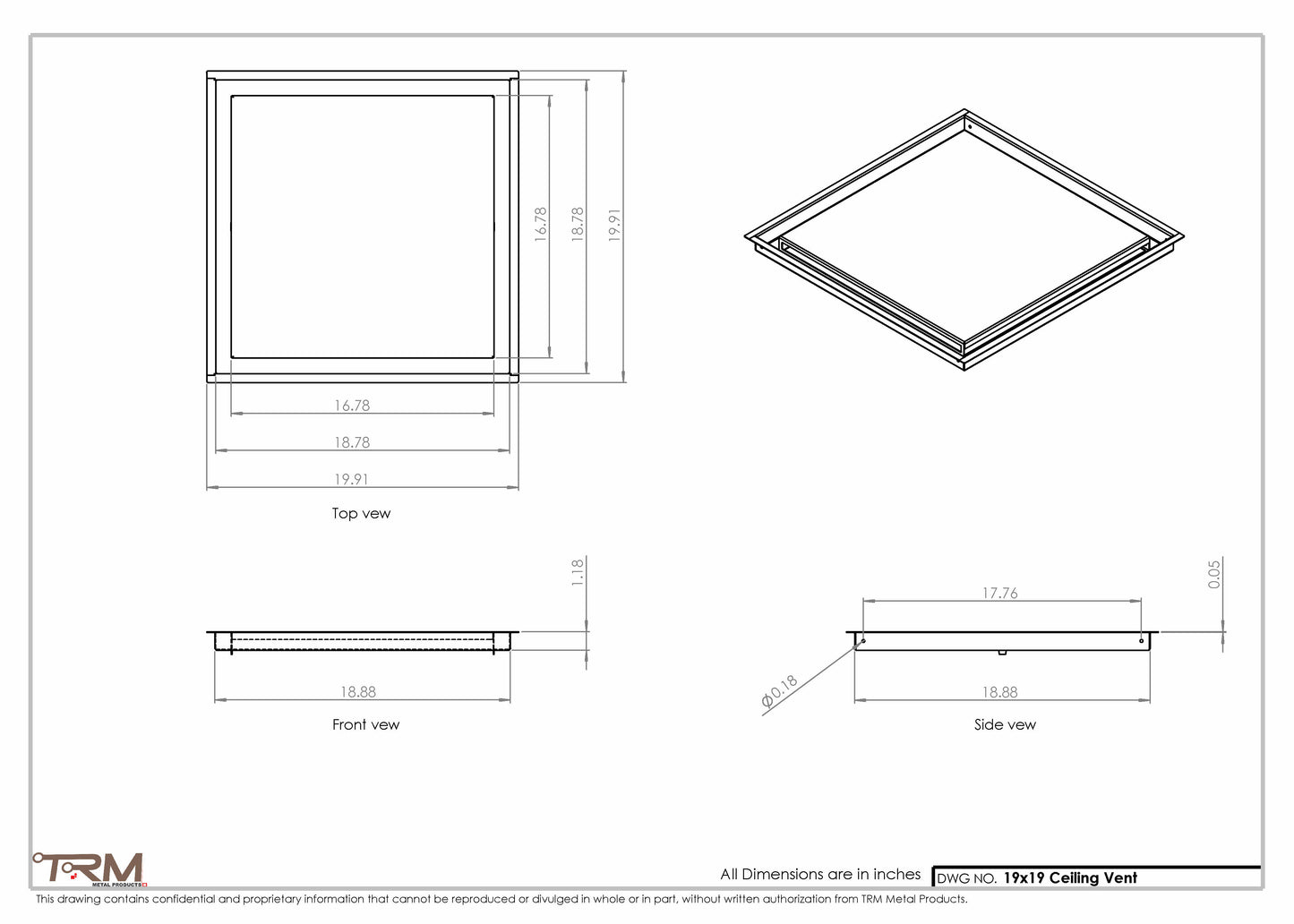 19x19-Modern-Ceiling-Vent Cover-TRM Metal 19x19