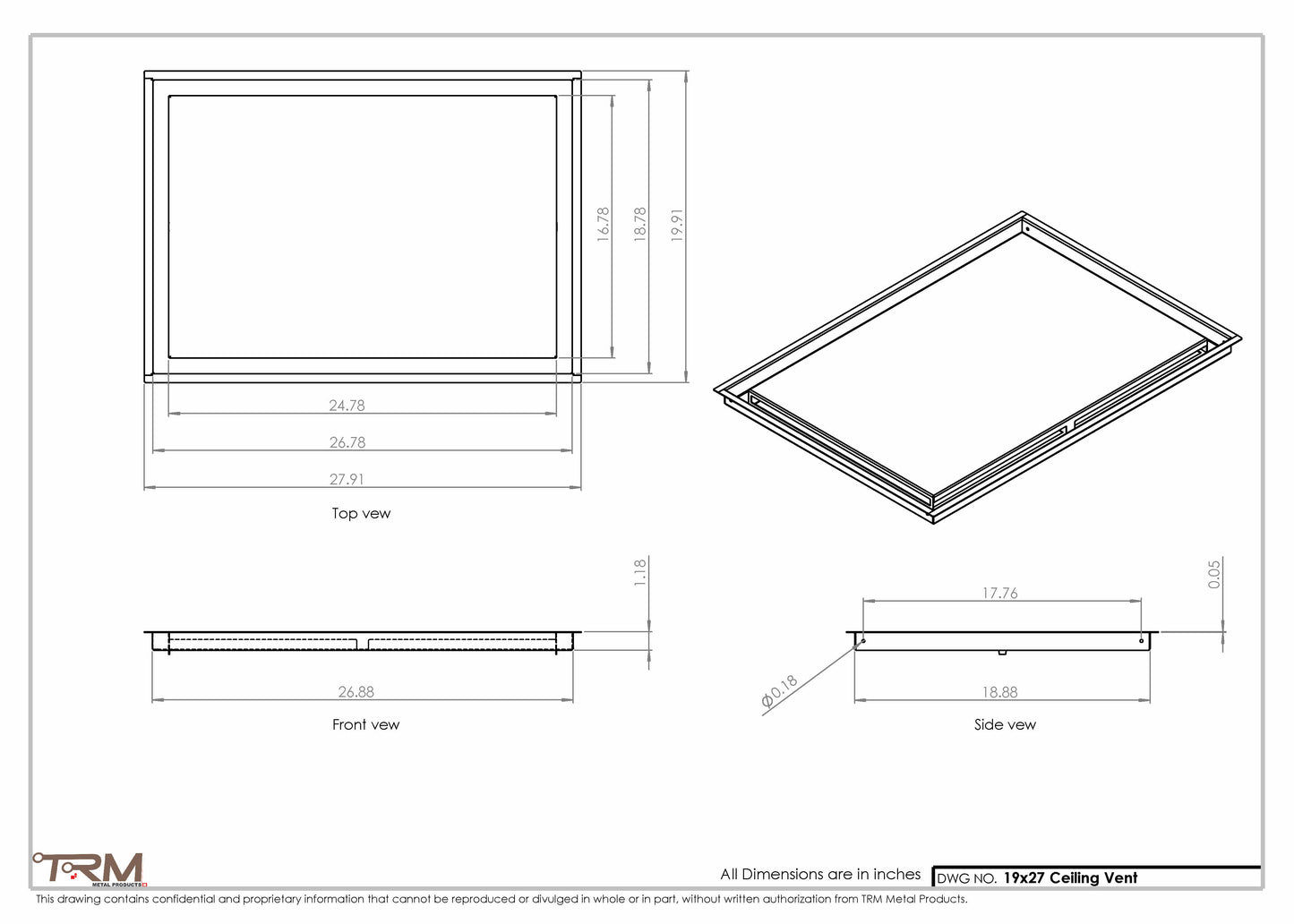 19x27-Modern-Ceiling-Vent Cover-TRM Metal- 27x19