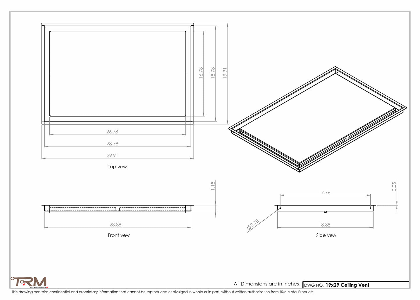 19x29-Modern-Ceiling-Vent Cover-TRM Metal- 29x19