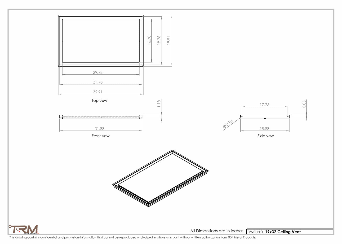19x32-Modern-Ceiling-Vent Cover-TRM Metal- 32x19