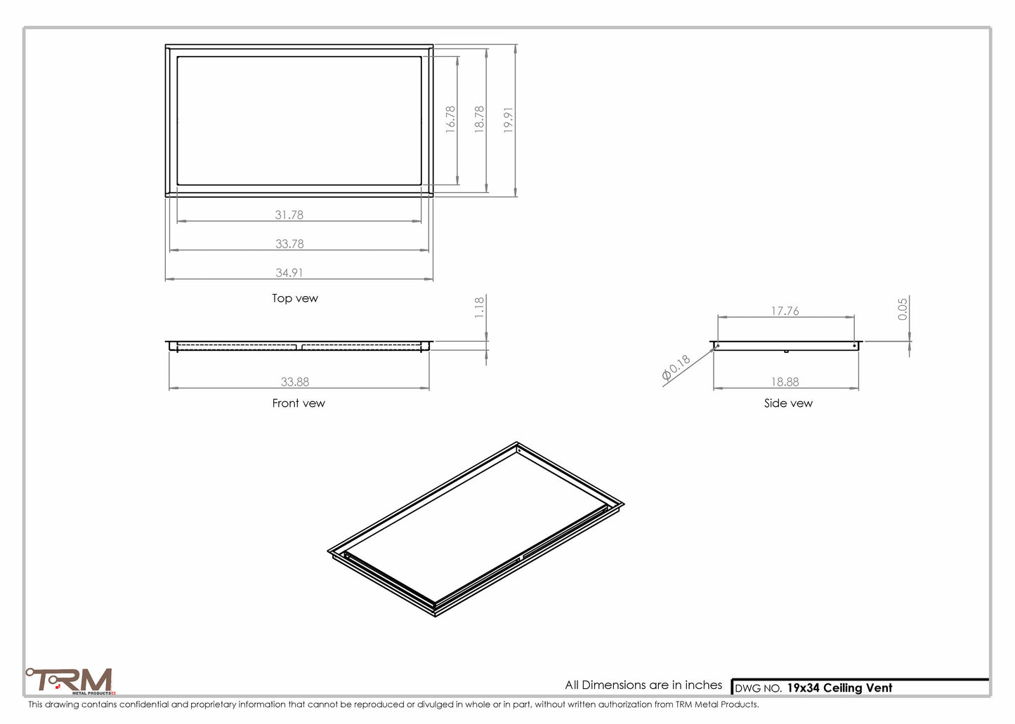 19x34-Modern-Ceiling-Vent Cover-TRM Metal- 34x19