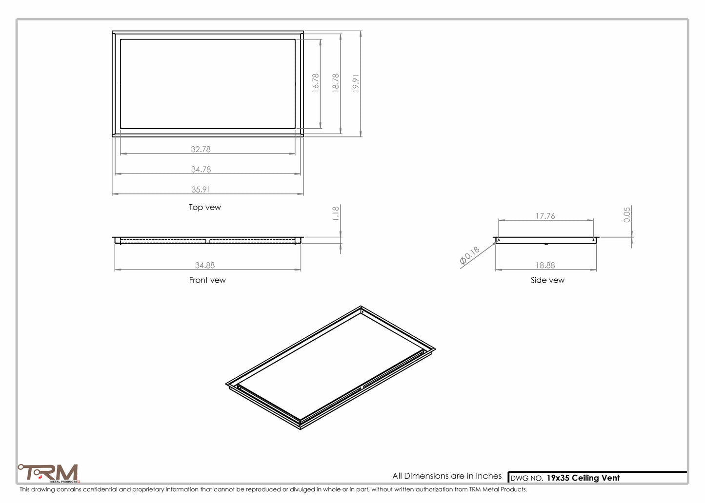 19x35-Modern-Ceiling-Vent Cover-TRM Metal- 35x19