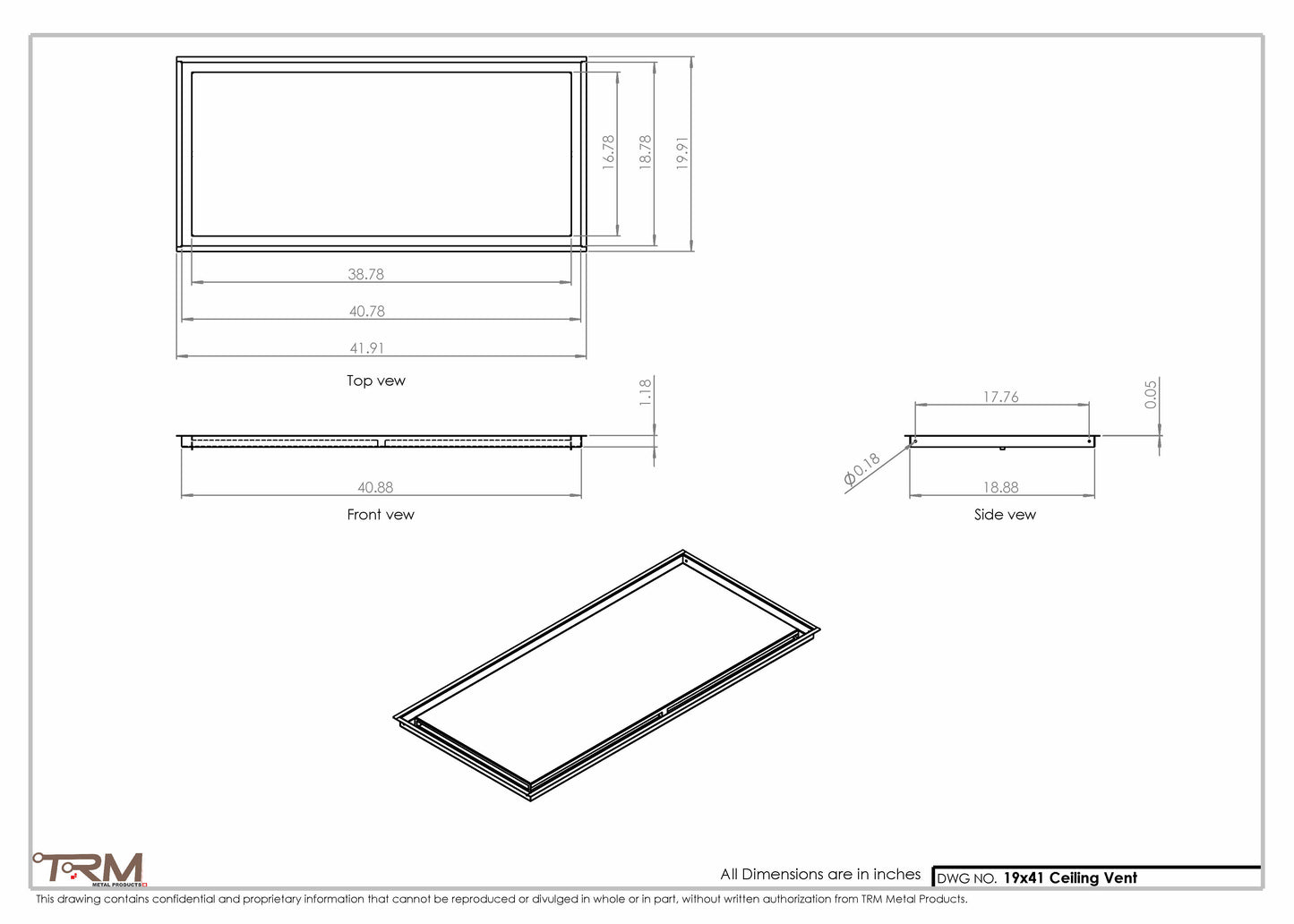 19x41-Modern-Ceiling-Vent Cover-TRM Metal- 41x19