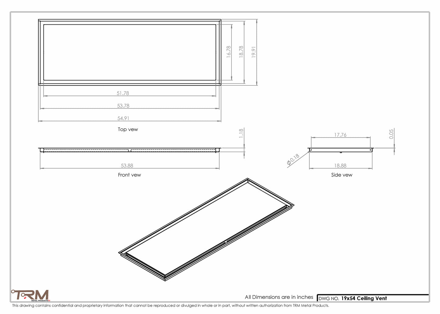 19x54-Modern-Ceiling-Vent Cover-TRM Metal- 54x19