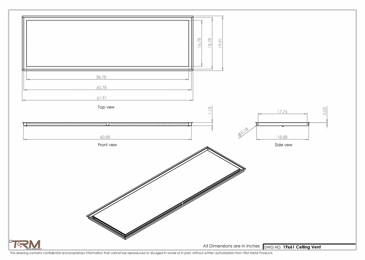 19x61-Modern-Ceiling-Vent Cover-TRM Metal- 61x19