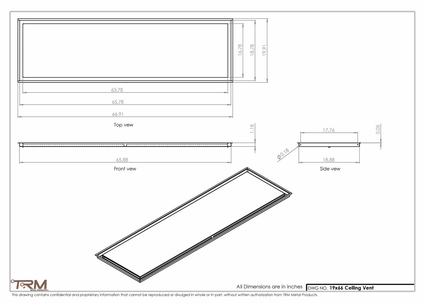 19x66-Modern-Ceiling-Vent Cover-TRM Metal- 66x19