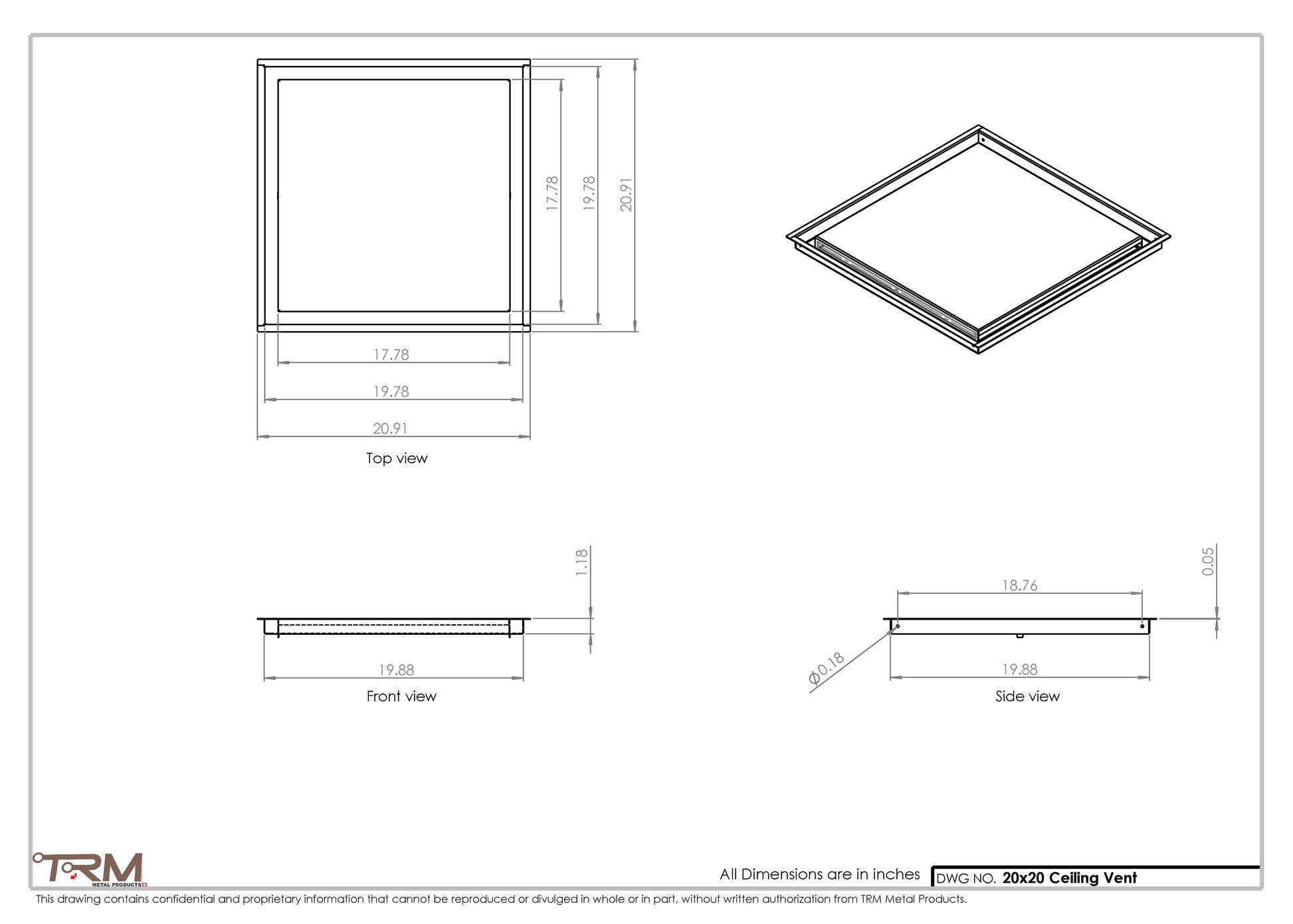 20x20-Modern-Ceiling-Vent Cover-TRM Metal 20x20