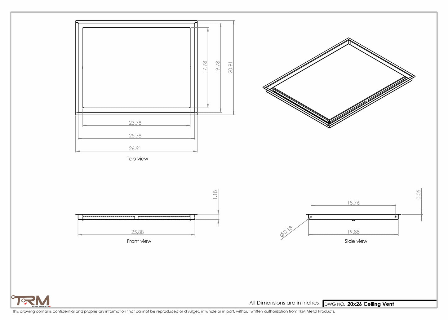 20x26-Modern-Ceiling-Vent Cover-TRM Metal- 26x20