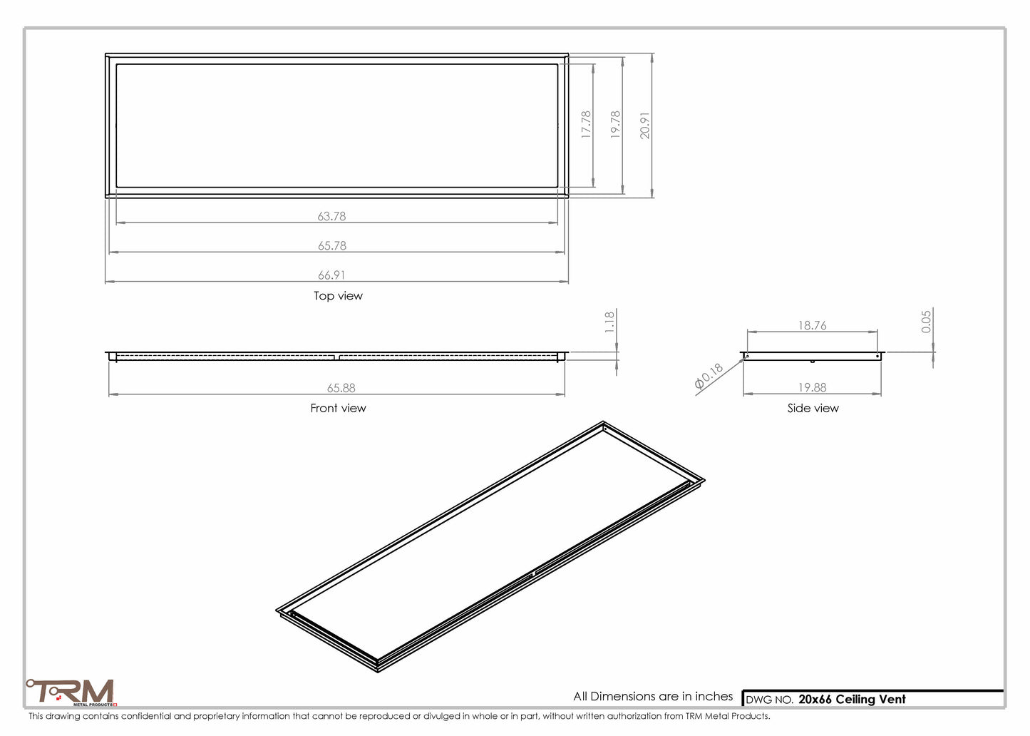 20x66-Modern-Ceiling-Vent Cover-TRM Metal- 66x20