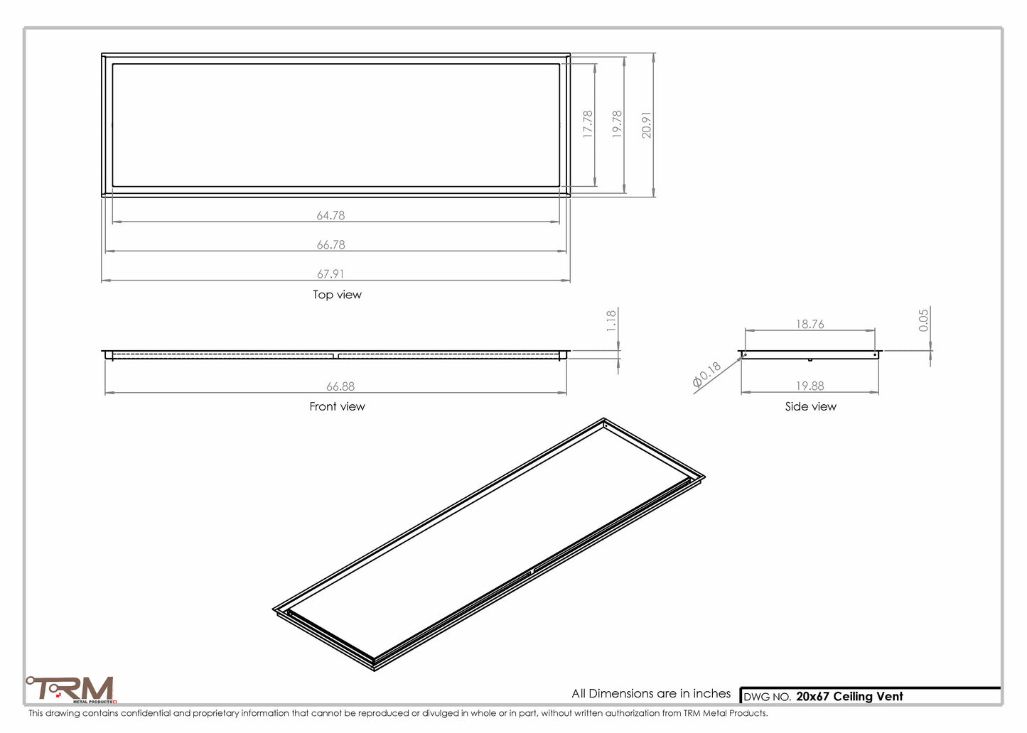 20x67-Modern-Ceiling-Vent Cover-TRM Metal- 67x20