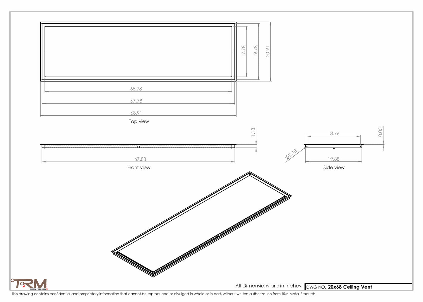 20x68-Modern-Ceiling-Vent Cover-TRM Metal- 68x20