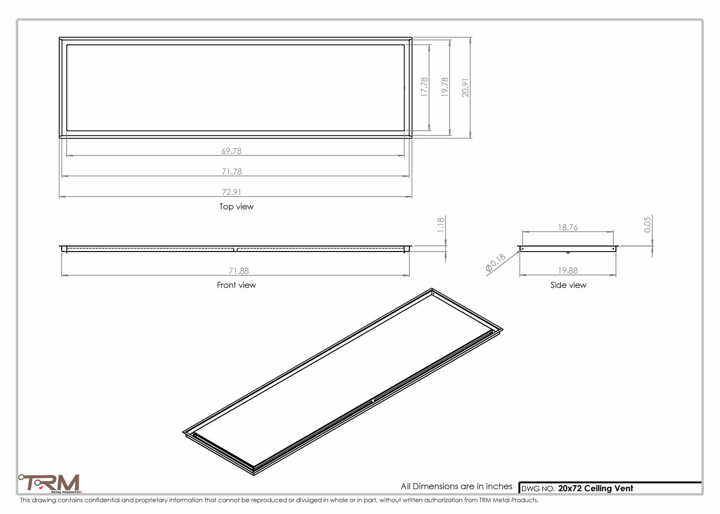 20x72-Modern-Ceiling-Vent Cover-TRM Metal- 72x20