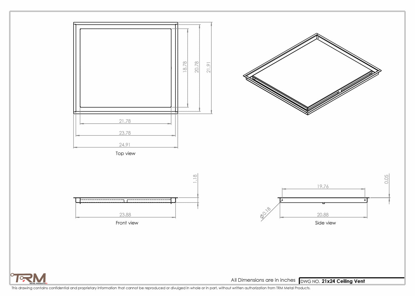 21x24-Modern-Ceiling-Vent Cover-TRM Metal- 24x21