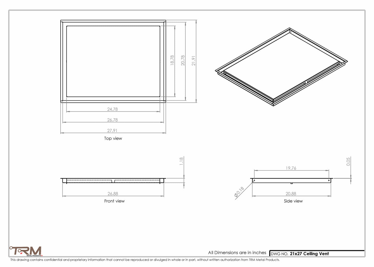 21x27-Modern-Ceiling-Vent Cover-TRM Metal- 27x21
