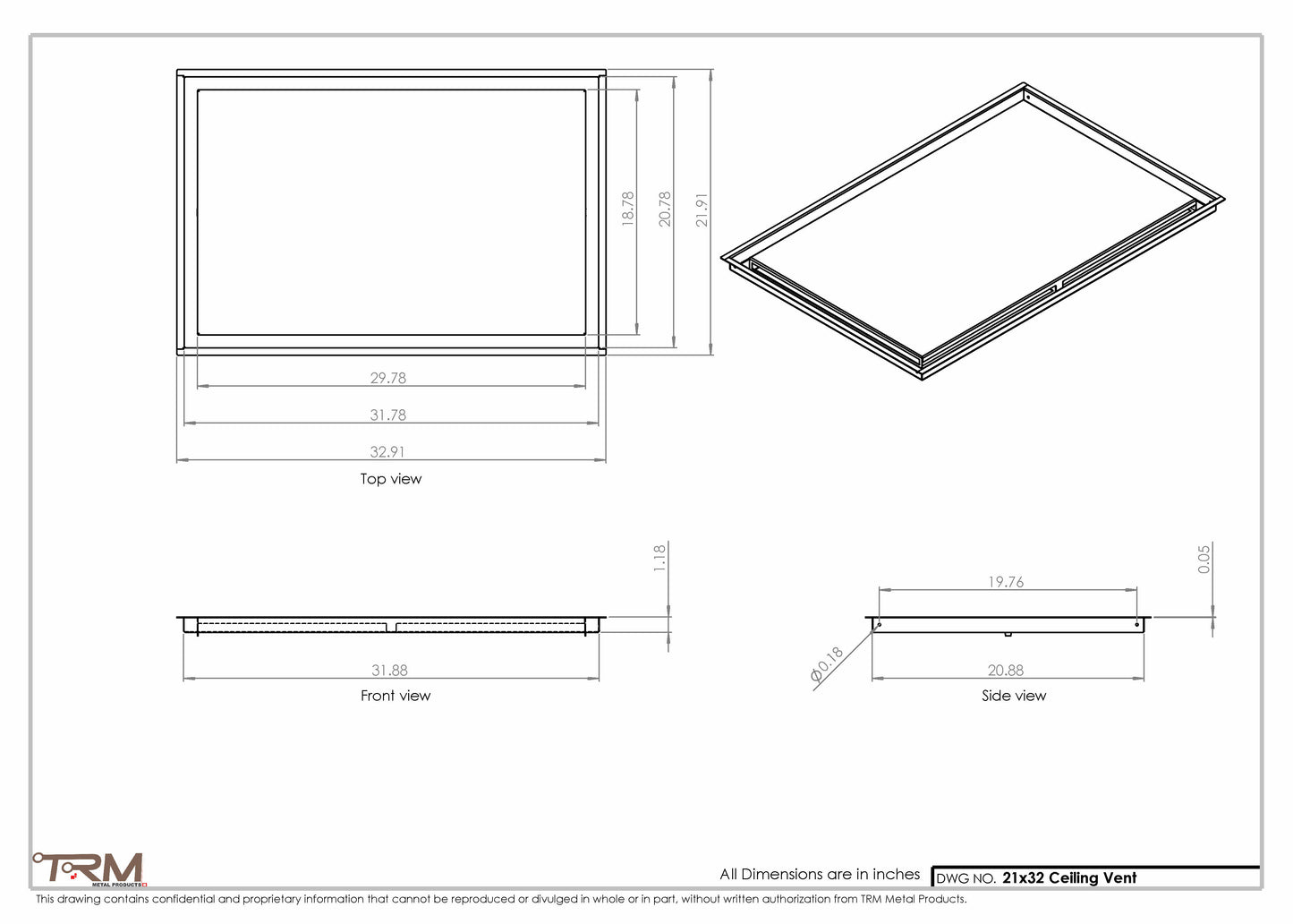 21x32-Modern-Ceiling-Vent Cover-TRM Metal- 32x21