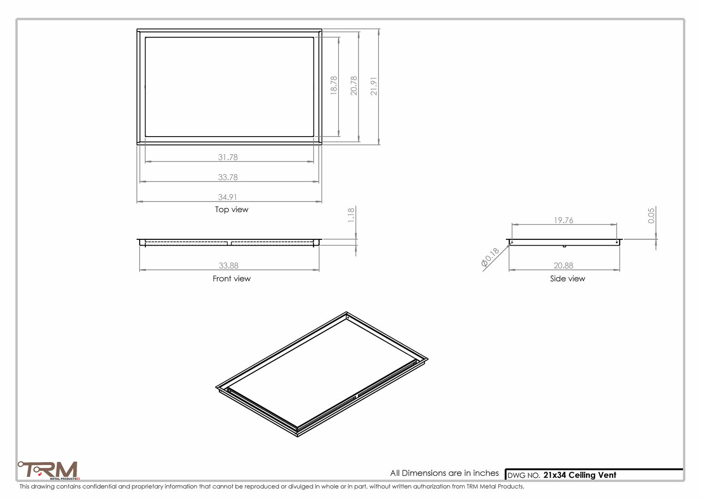 21x34-Modern-Ceiling-Vent Cover-TRM Metal- 34x21