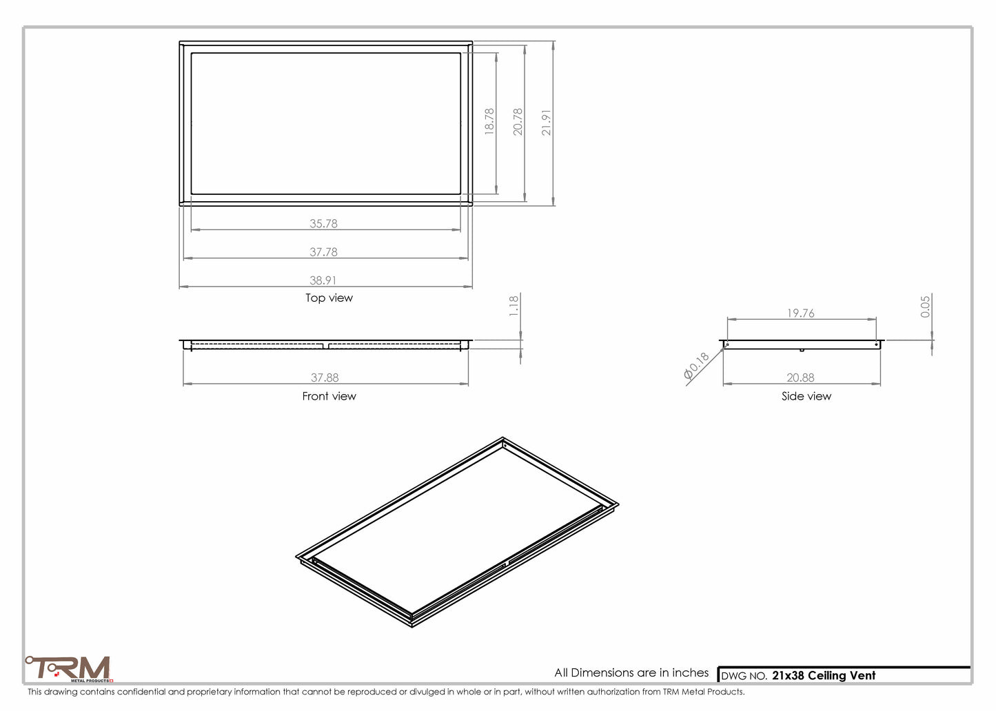 21x38-Modern-Ceiling-Vent Cover-TRM Metal- 38x21
