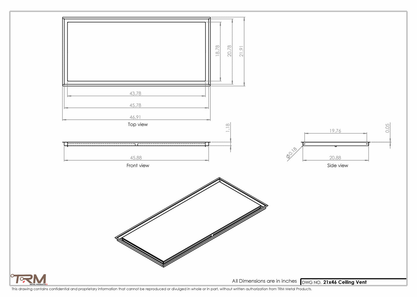 21x46-Modern-Ceiling-Vent Cover-TRM Metal- 46x21