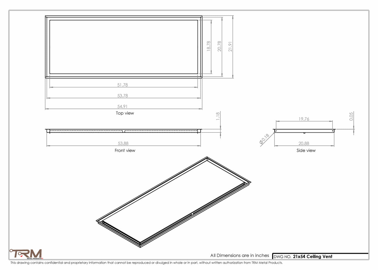 21x54-Modern-Ceiling-Vent Cover-TRM Metal- 54x21