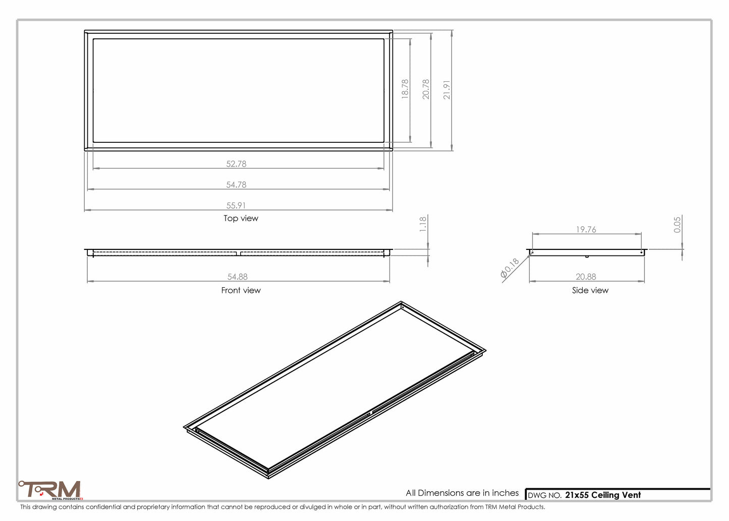 21x55-Modern-Ceiling-Vent Cover-TRM Metal- 55x21