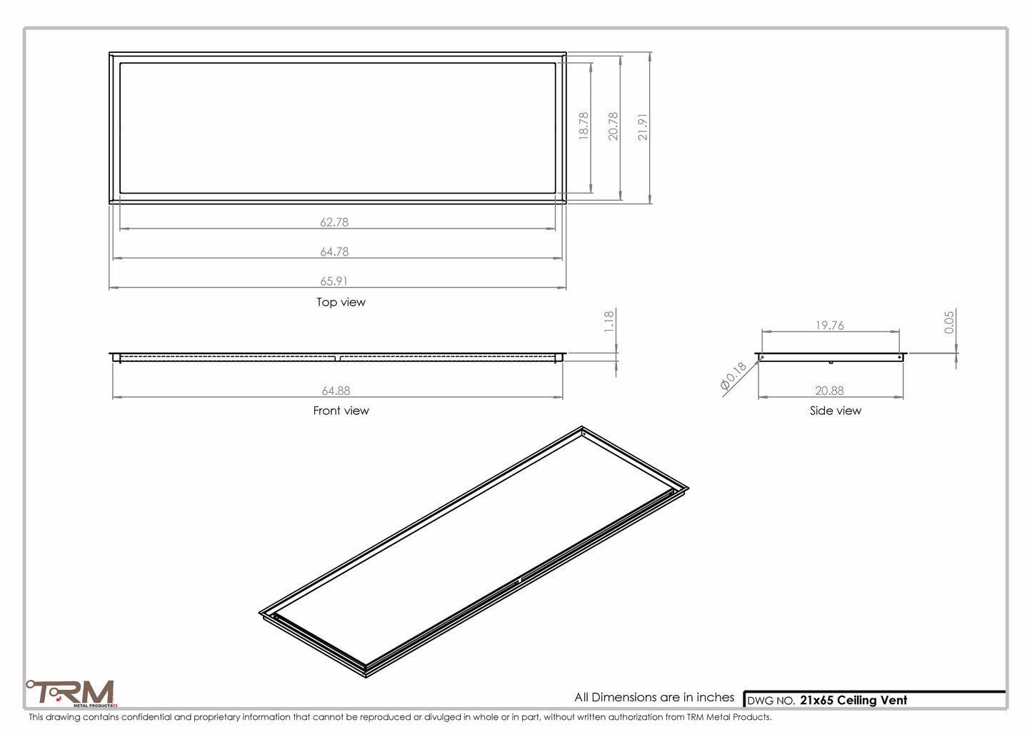21x65-Modern-Ceiling-Vent Cover-TRM Metal- 65x21