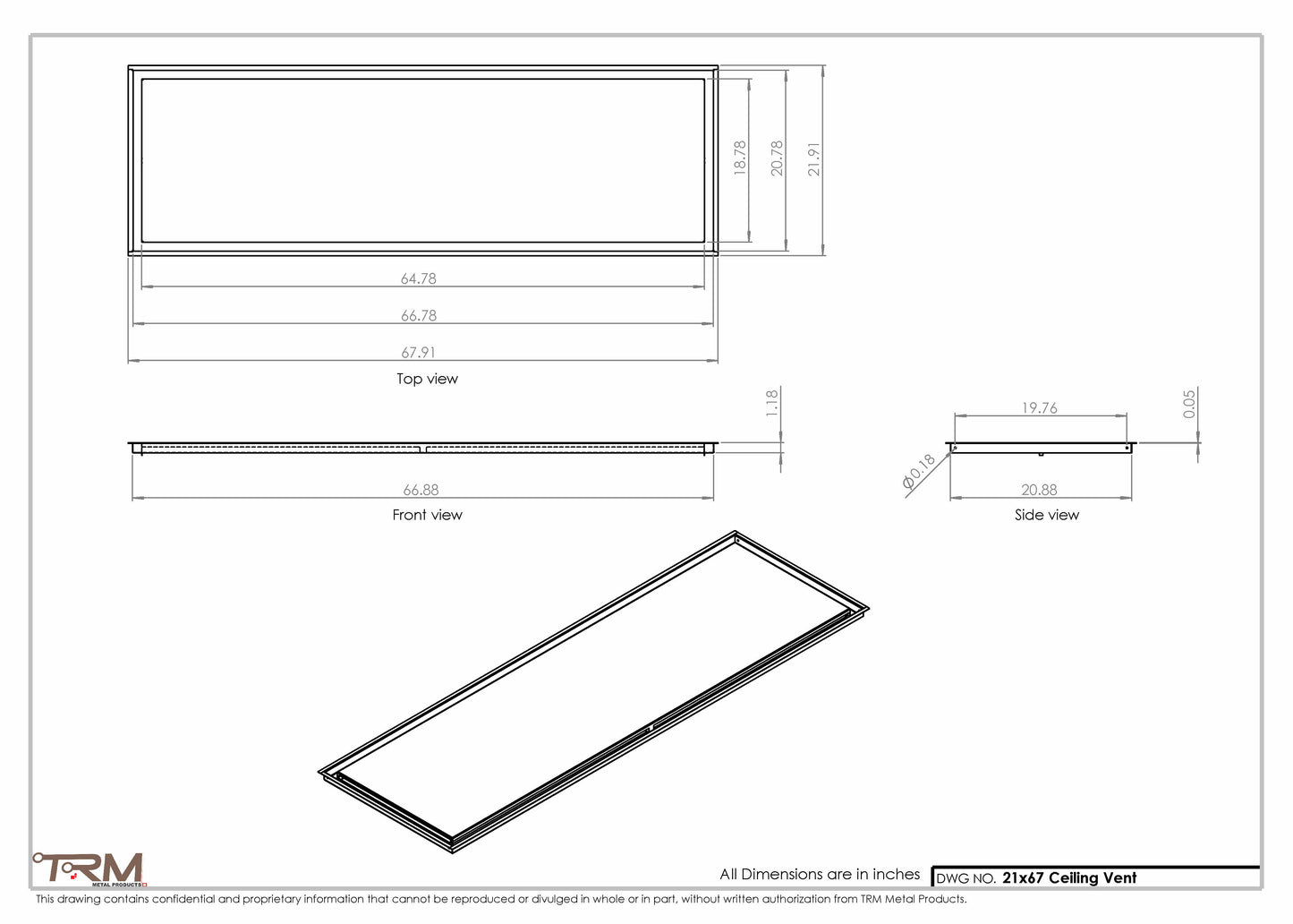 21x67-Modern-Ceiling-Vent Cover-TRM Metal- 67x21