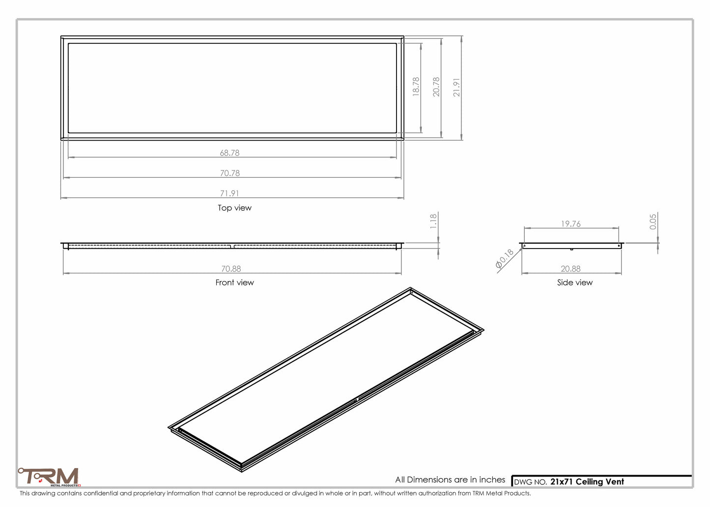 21x71-Modern-Ceiling-Vent Cover-TRM Metal- 71x21