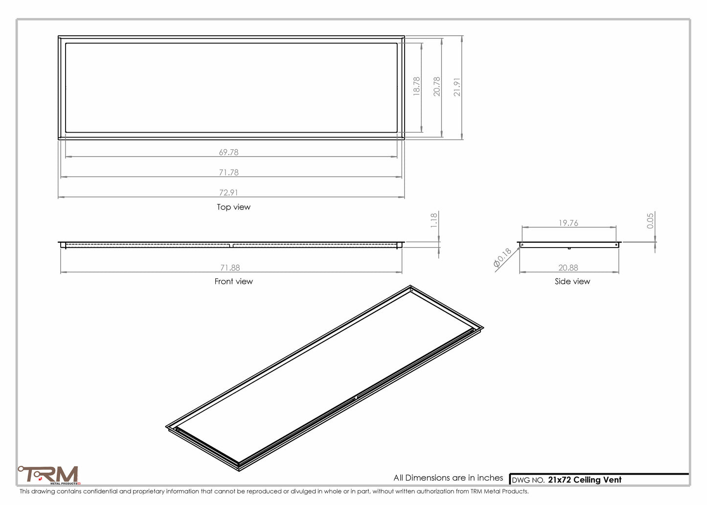 21x72-Modern-Ceiling-Vent Cover-TRM Metal- 72x21