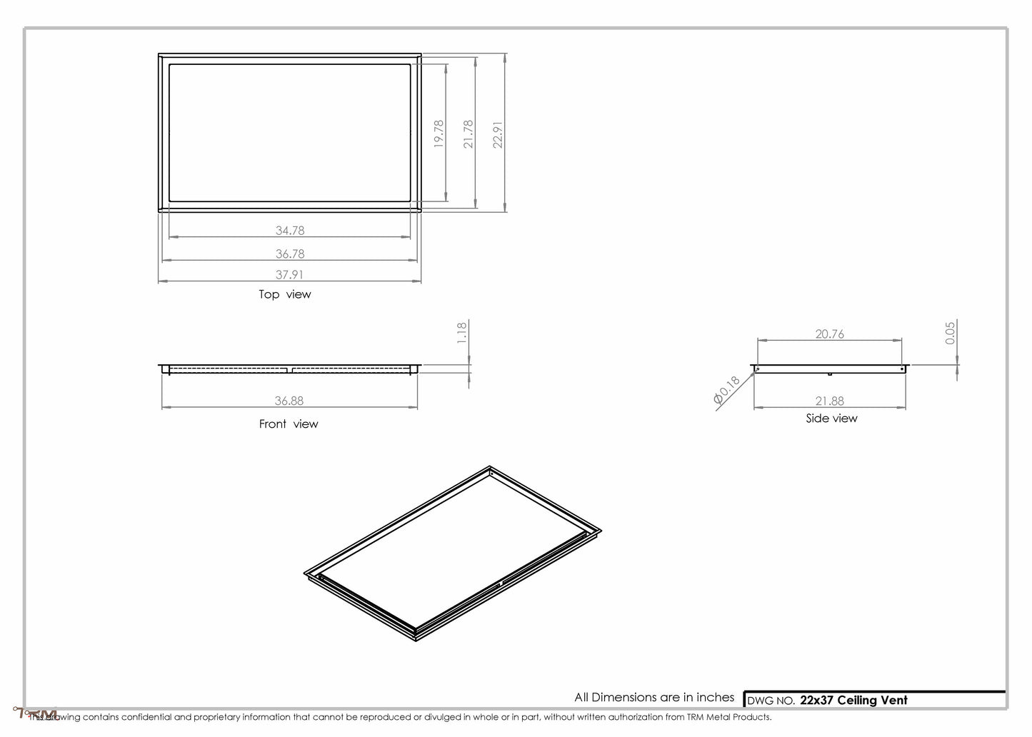 22x37-Modern-Ceiling-Vent Cover-TRM Metal- 37x22