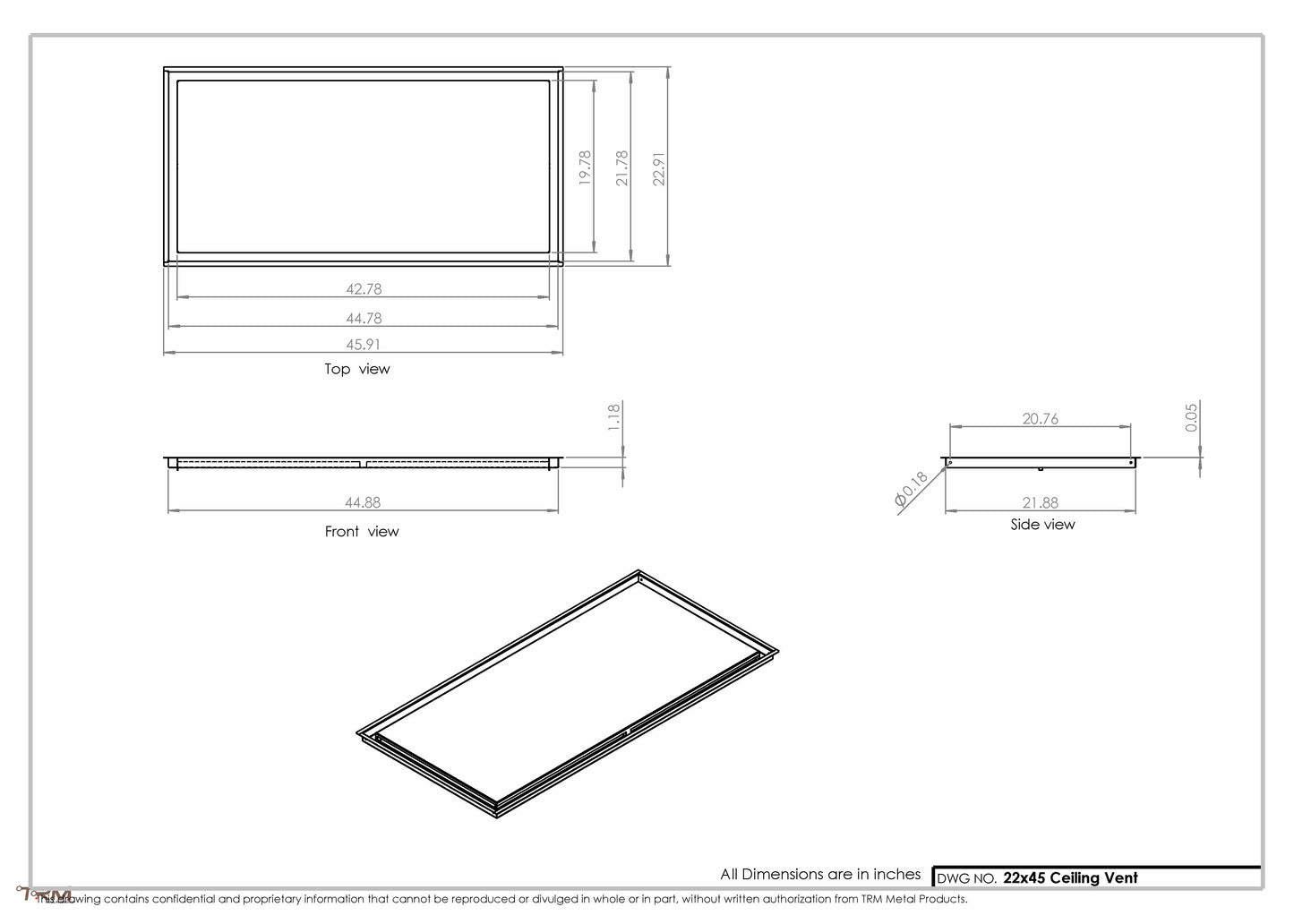 22x45-Modern-Ceiling-Vent Cover-TRM Metal- 45x22